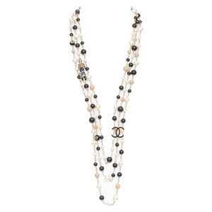 Chanel pearl CC triple strand necklace
